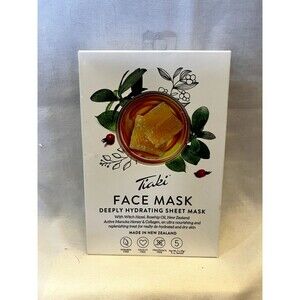 Tiaki Deeply Hydrating Sheet Face Masks – 5 Sheet Face Masks – Net Wt. 5 x 25 g/